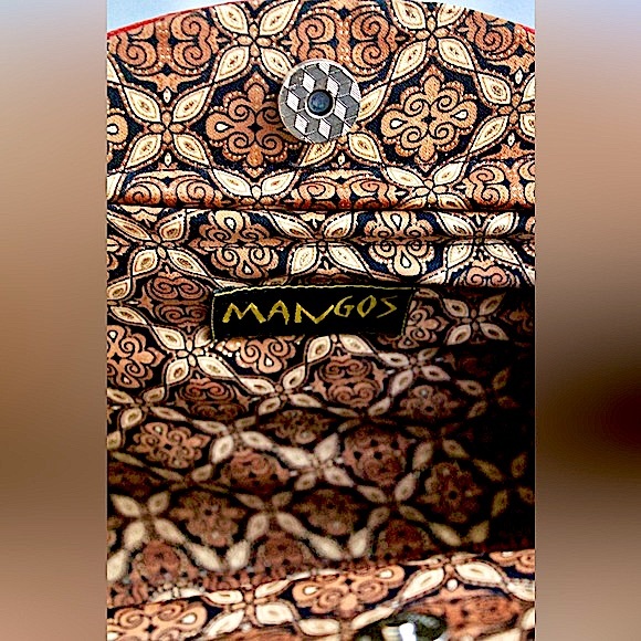 MANGOS PURSE HANDBAG WICKER FUSIA MOTHER OF PEARL NEW HANDCRAFTED Y2K VINTAGE - Picture 8 of 9